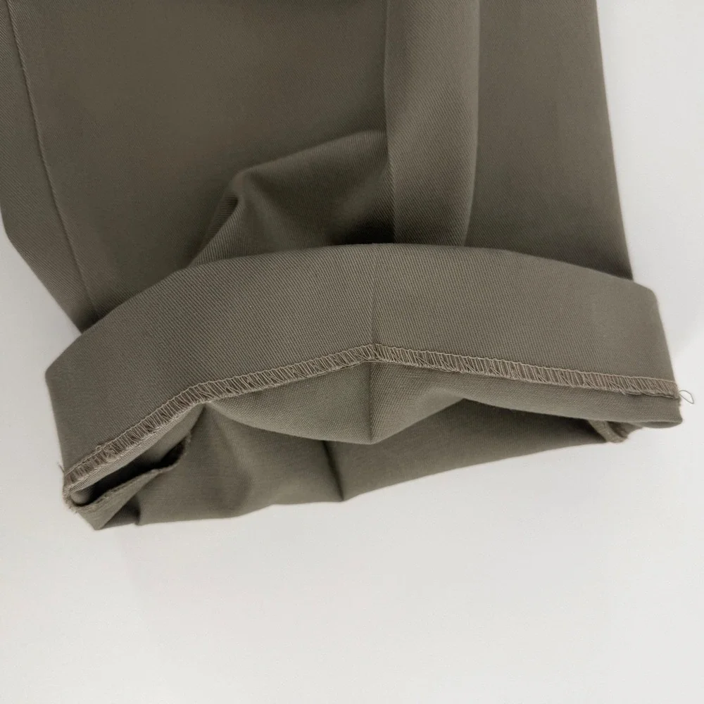 Orvis Pants Men 46 Olive Drab Chino Flat Front Twill Straight Leg Trouser Hemmed